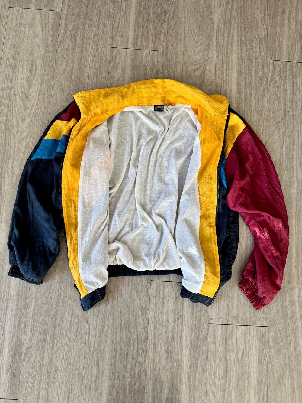 Vintage Rare Turnpoint Sports 90s Colorblock Windbreaker Jacket Medium - Picture 3 of 6